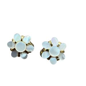 Saint John clip on faux flower earrings